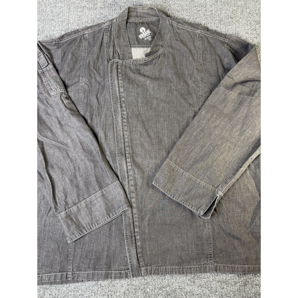 Urban Chef Works Jacket Men's 2XL Gray Cotton Chef Coat Utility‎